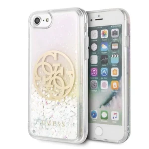 Etui Guess Liquid Glitter 4G Circle na iPhone 7 / 8 / SE 2020 / SE 2022 - przezroczysto-złote