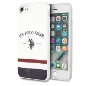 Etui U.S. Polo Assn. Tricolor Pattern Collection na iPhone 7 / 8 / SE 2020 / SE 2022 - białe