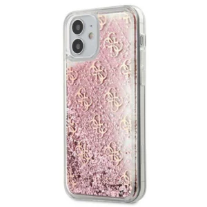 Etui Guess 4G Liquid Glitter na iPhone 12 mini - różowe