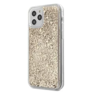Etui Guess 4G Liquid Glitter na iPhone 12 Pro Max - złote