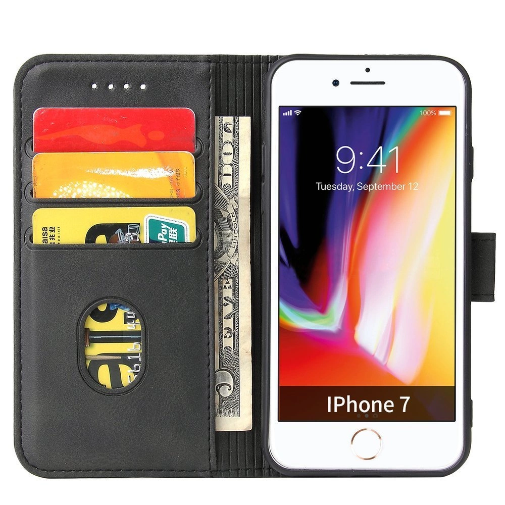 Magnet Case elegancki futerał etui pokrowiec z klapką i funkcją podstawki iPhone SE 2022 / SE 2020 / iPhone 8 / iPhone 7 czarny - obrazek 3