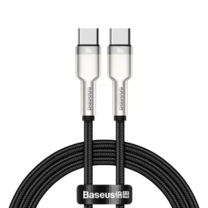 Kabel Baseus CATJK-C01 USB-C - USB-C PD QC SCP 480Mb/s 100W 5A 1m - czarny
