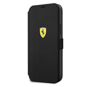 Etui Ferrari Off Track Perforated na iPhone 12 Pro Max - czarne
