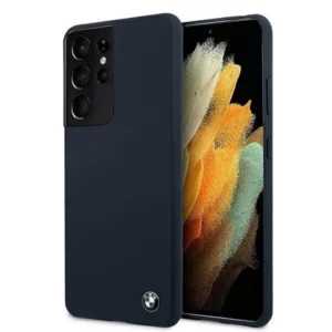 Etui BMW Silicone Signature na Samsung Galaxy S21 Ultra - granatowe